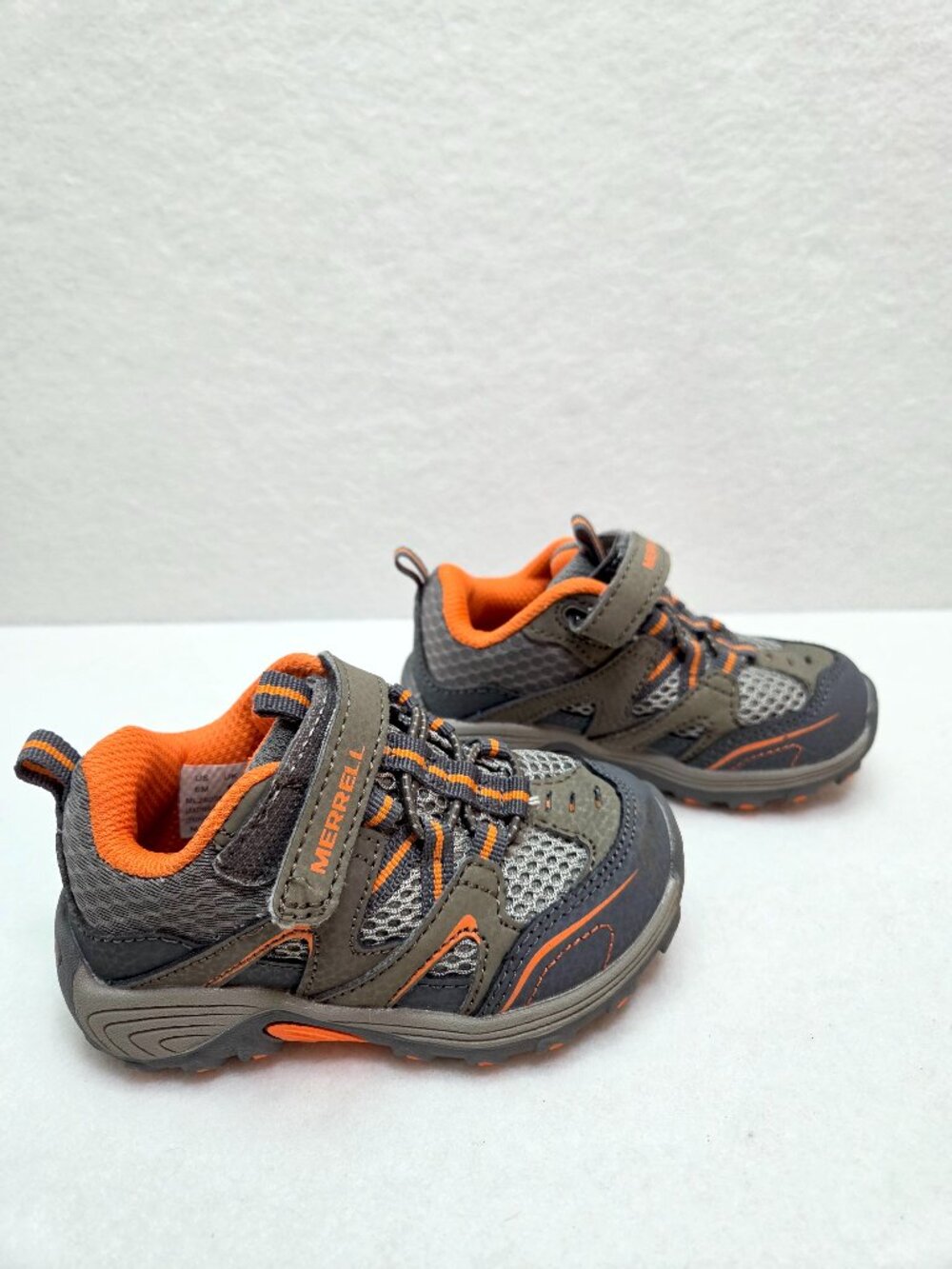 Merrell Trail Chaser Hiking Trail Shoes Gunsmoke Orange Kids Size 6M